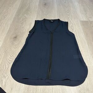 Vince Leather Trim Blouse